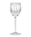 A stemware collection of utter sophistication. Vintage Jewel Platinum wine glasses are designed in multifaceted, full lead crystal with delicately tapered stems and polished platinum rims.