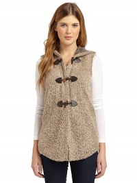 THE LOOKBoucle designHoodSleevelessFront toggle closure with faux leather accentsTHE FITAbout 26 from shoulder to hemTHE MATERIALPolyester/acrylic/woolCARE & ORIGINHand washImportedModel shown is 5'9½ (176cm) wearing US size Small.This item was originally available for purchase at Saks Fifth Avenue OFF 5TH stores. THE LOOKBoucle designHoodSleevelessFront toggle closure with faux leather accentsTHE FITAbout 26 from shoulder to hemTHE MATERIALPolyester/acrylic/woolCARE & ORIGINHand washImportedModel shown is 5'9½ (176cm) wearing US size Small.This item was originally available for purchase at Saks Fifth Avenue OFF 5TH stores.