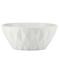 A cut above. The Castle Peak serving bowl presents an ultra-modern take on kate spade new york's signature bow motif featuring bold faceted accents in cream-colored stoneware. A cut above. The Castle Peak serving bowl presents an ultra-modern take on kate spade new york's signature bow motif featuring bold faceted accents in cream-colored stoneware.