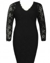 Adrianna Papell Long Sleeve Lace Sheath Dress - SIZE 16W