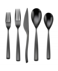 The new black. Oneida brings you place settings that are simple yet sophisticated, like this sleek black design fashioned in quality 18/10 stainless steel. It's flatware that infuses any table with chic modernity. The new black. Oneida brings you place settings that are simple yet sophisticated, like this sleek black design fashioned in quality 18/10 stainless steel. It's flatware that infuses any table with chic modernity.