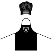 NFL Oakland Raiders Chef Hat and Apron Set NFL Oakland Raiders Chef Hat and Apron Set