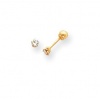 14K Yellow Gold 3mm CZ Earrings with safety backs