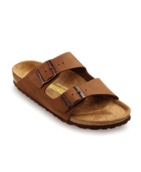 Comfortable and classic, these original Birkenstock men's sandals complete a casual look. Comfortable and classic, these original Birkenstock men's sandals complete a casual look.