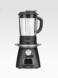 Blend your favorite smoothie or cook soups from start to finish in this innovative and multi-functional blender. The patented heating element lets you sauté ingredients, simmer and even boil soups, then blend to the perfect consistency with the touch of a button. Plus, crush ice, chop delicate herbs, and blend everything from smoothies to frozen cocktails. Thermal, shock-resistant blender jar holds 48 oz. of hot liquids & 56 oz. Blend your favorite smoothie or cook soups from start to finish in this innovative and multi-functional blender. The patented heating element lets you sauté ingredients, simmer and even boil soups, then blend to the perfect consistency with the touch of a button. Plus, crush ice, chop delicate herbs, and blend everything from smoothies to frozen cocktails. Thermal, shock-resistant blender jar holds 48 oz. of hot liquids & 56 oz.