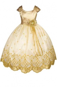 AMJ Dresses Inc Gold Princess Flower Girl Wedding Dress Sizes Baby to 16 AMJ Dresses Inc Gold Princess Flower Girl Wedding Dress Sizes Baby to 16