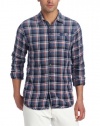 Scotch & Soda Men's Lightweight Plaid Woven With Elbow Patches