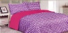 3 Pieces Lilac Purple White Polka Dot Reversible Comforter Set Fit Twin or Full Bed