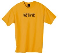 my brain needs CTRL-ALT-DEL 100% Cotton Unisex Tee with funny Beware of the Geek Joke Text my brain needs CTRL-ALT-DEL 100% Cotton Unisex Tee with funny Beware of the Geek Joke Text