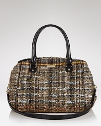This kate spade new york handbag goes for perennial polish in classic tweed, finished in glossy patent leather. Carry it for round-the-clock, outfit-making chic. This kate spade new york handbag goes for perennial polish in classic tweed, finished in glossy patent leather. Carry it for round-the-clock, outfit-making chic.