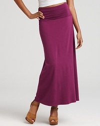 This soft and stretchy Splendid maxi skirt features a foldover waist for a flattering finish. This soft and stretchy Splendid maxi skirt features a foldover waist for a flattering finish.
