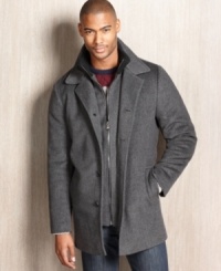 Keep it classy with this sophisticated, wool-blend coat from Calvin Klein. Keep it classy with this sophisticated, wool-blend coat from Calvin Klein.