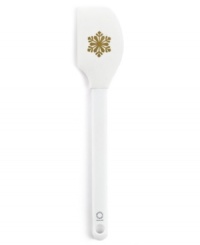Best in snow! Emblazoned in holiday hues with a majestic snowflake, this flexible silicone spatula features a wide design that grabs every last drop of batter during prep. Lifetime warranty. Best in snow! Emblazoned in holiday hues with a majestic snowflake, this flexible silicone spatula features a wide design that grabs every last drop of batter during prep. Lifetime warranty.