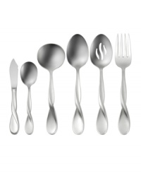 A stylish twist from Oneida. The Satin Aquarius hostess set strikes a balance between classic and modern style, intertwining graceful ropes of satin and polished 18/10 stainless steel. A stylish twist from Oneida. The Satin Aquarius hostess set strikes a balance between classic and modern style, intertwining graceful ropes of satin and polished 18/10 stainless steel.