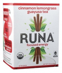 Runa Focused Energy Cinnamon Lemongrass Guayusa Tea, 16-Count Tea Bags Runa Focused Energy Cinnamon Lemongrass Guayusa Tea, 16-Count Tea Bags