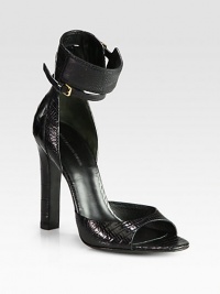 Textured lizard-print leather forms this tall ankle strap silhouette for a dramatic effect. Self-covered heel, 4½ (115mm)Lizard-print leather upperAdjustable ankle strapsLeather lining and solePadded insoleImported Textured lizard-print leather forms this tall ankle strap silhouette for a dramatic effect. Self-covered heel, 4½ (115mm)Lizard-print leather upperAdjustable ankle strapsLeather lining and solePadded insoleImported