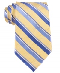 This silk grid tie from Michael Kors makes an instant style statement in your wardrobe. This silk grid tie from Michael Kors makes an instant style statement in your wardrobe.