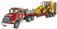An Excellent Choice For All Every Child'S Construction Site - Bruder Mack Granite Flatbed Truck with JCB Loader Backhoe An Excellent Choice For All Every Child'S Construction Site - Bruder Mack Granite Flatbed Truck with JCB Loader Backhoe