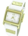 Armani Exchange Leather White Dial Women's Watch #AX3082