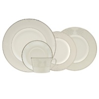 Sprinkled with subtle, stylized florals and wrapped in polished platinum bands, Modern Love dinnerware brings refined whimsy to your formal table. In fine bone china with turquoise accent pieces. By designer Monique Lhuillier for Royal Doulton. Sprinkled with subtle, stylized florals and wrapped in polished platinum bands, Modern Love dinnerware brings refined whimsy to your formal table. In fine bone china with turquoise accent pieces. By designer Monique Lhuillier for Royal Doulton.