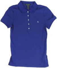 Lauren Ralph Lauren Women's Short-Sleeve Cotton Polo Shirt (Sail Blue)