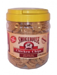 Smokehouse 100-Percent Natural Chicken Chips Dog Treats, 1-Pound