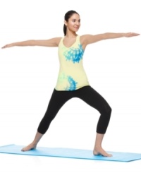 A printed tank top gets an athletic makeover from Ideology! Skip the sports bra -- this clever piece features a built-in shelf bra for support during low impact activities. A printed tank top gets an athletic makeover from Ideology! Skip the sports bra -- this clever piece features a built-in shelf bra for support during low impact activities.