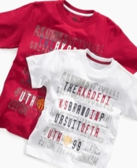 The thrill of the chase. No matter what he decides to pursue he'll have comfortable, sporty style in this t-shirt from Akaemiks. The thrill of the chase. No matter what he decides to pursue he'll have comfortable, sporty style in this t-shirt from Akaemiks.