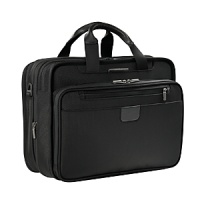 When a meeting turns into an overnight trip, this expandable Briggs & Riley rolling briefcase helps you roll with the punches. The @Work boasts three sections: an organizer section, a removable sleeve that fits most 15.4 laptops and a divided fan file section that accommodates letter and legal size folders -- plus a change of clothes with a garment securing panel. Laptop sleeve can be tethered to the bag at security screenings reducing risk of damage or loss. Front organizer has multiple pockets, including padded pockets for gadgets. Coal chute holds a laptop power supply. Interlocking handle system allows for multiple bag stacking. When a meeting turns into an overnight trip, this expandable Briggs & Riley rolling briefcase helps you roll with the punches. The @Work boasts three sections: an organizer section, a removable sleeve that fits most 15.4 laptops and a divided fan file section that accommodates letter and legal size folders -- plus a change of clothes with a garment securing panel. Laptop sleeve can be tethered to the bag at security screenings reducing risk of damage or loss. Front organizer has multiple pockets, including padded pockets for gadgets. Coal chute holds a laptop power supply. Interlocking handle system allows for multiple bag stacking.