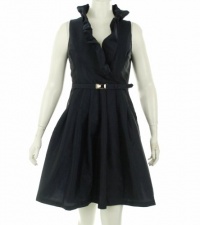 Jones New York Belted Sleeveless Dress Navy 12P Jones New York Belted Sleeveless Dress Navy 12P