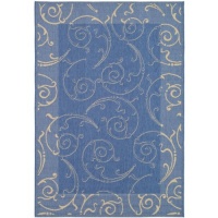 Safavieh CY2665-3103-4 Courtyard Collection 4-Feet by 5-Feet 7-Inch Indoor/ Outdoor Area Rug, Blue and Natural Safavieh CY2665-3103-4 Courtyard Collection 4-Feet by 5-Feet 7-Inch Indoor/ Outdoor Area Rug, Blue and Natural