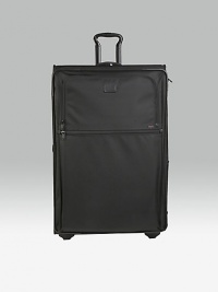 This wheeled packing case has enough room for weeks of essentials or to carry home travel acquisitions. Main compartment with pop-up expansion Two exterior zip accessories pockets Two inside zip accessories pockets Top, side and bottom carry handles Telescoping handle Protective feet Tumi Tracer Protection Ballistic nylon Imported 21W X 32H X 11D (13D expanded) This wheeled packing case has enough room for weeks of essentials or to carry home travel acquisitions. Main compartment with pop-up expansion Two exterior zip accessories pockets Two inside zip accessories pockets Top, side and bottom carry handles Telescoping handle Protective feet Tumi Tracer Protection Ballistic nylon Imported 21W X 32H X 11D (13D expanded)