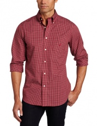 Nautica Men's Long Sleeve Wrinkle Resistant Plaid, Red, Small Nautica Men's Long Sleeve Wrinkle Resistant Plaid, Red, Small