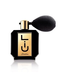 The star of this collection reveals a light-as-air loose powder that enhances the face, body and hair with an iridescent, golden veil. A mere press of the bulb releases the powder, leaving Liu's mesmerizing aromas in its wake: a composition of aldehydes, sensual roses, vanilla, iris and woody notes. Many will recognize Liu's original bottle with its elegant black glass case and golden letters reminiscent of a Chinese tea caddy. A black woven bulb has been added, transforming this legendary fragrance into a desirable and feminine makeup accessory. The star of this collection reveals a light-as-air loose powder that enhances the face, body and hair with an iridescent, golden veil. A mere press of the bulb releases the powder, leaving Liu's mesmerizing aromas in its wake: a composition of aldehydes, sensual roses, vanilla, iris and woody notes. Many will recognize Liu's original bottle with its elegant black glass case and golden letters reminiscent of a Chinese tea caddy. A black woven bulb has been added, transforming this legendary fragrance into a desirable and feminine makeup accessory.