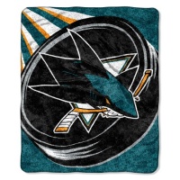 NHL San Jose Sharks 50-Inch-by-60-Inch Sherpa on Sherpa Throw Blanket Puck Design NHL San Jose Sharks 50-Inch-by-60-Inch Sherpa on Sherpa Throw Blanket Puck Design