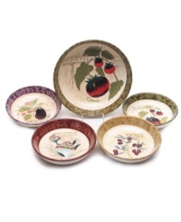 The secret ingredient for a delicious meal, the Sienna set features rustically styled pasta bowls celebrating farm-fresh produce. Dishwasher- and microwave-safe earthenware make it your go-to for casual nights in. From Certified International's collection of serveware and serving dishes. The secret ingredient for a delicious meal, the Sienna set features rustically styled pasta bowls celebrating farm-fresh produce. Dishwasher- and microwave-safe earthenware make it your go-to for casual nights in. From Certified International's collection of serveware and serving dishes.