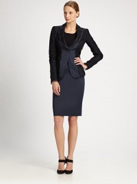 The perfect wardrobe classic, tailored in a flattering pencil silhouette.Self waistbandBack darts and ventConcealed back zipFully linedAbout 23 longPolyesterDry cleanMade in Italy of imported fabricModel shown is 5'11 (180cm) wearing US size 4. The perfect wardrobe classic, tailored in a flattering pencil silhouette.Self waistbandBack darts and ventConcealed back zipFully linedAbout 23 longPolyesterDry cleanMade in Italy of imported fabricModel shown is 5'11 (180cm) wearing US size 4.