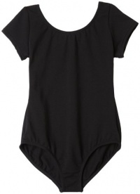 Capezio Girls 7-16 Short Sleeve Leotard,Black,M (8-10) Capezio Girls 7-16 Short Sleeve Leotard,Black,M (8-10)