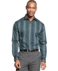 Keep your look in line with this striped shirt from Alfani Black.