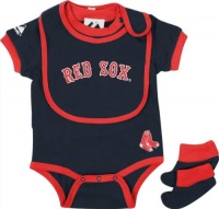 Boston Red Sox Baby Bib and Bootie Creeper Set Boston Red Sox Baby Bib and Bootie Creeper Set