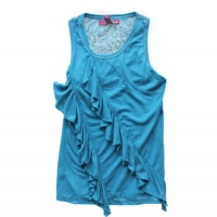 Epic Threads Shirt, 7-16 Girls Fresh Teal Ruffle Sleeveless Top- Large Epic Threads Shirt, 7-16 Girls Fresh Teal Ruffle Sleeveless Top- Large
