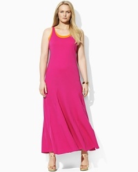 Rendered in soft cotton jersey, this layered maxi dress is crafted in a breezy layered tank silhouette.