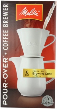 Melitta Coffee Maker, Porcelain 6 Cup Pour- Over Brewer Melitta Coffee Maker, Porcelain 6 Cup Pour- Over Brewer