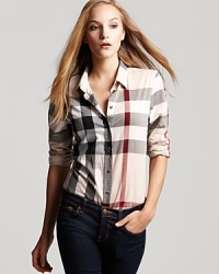 Burberry's iconic check shows off classic British cool on this classic and oh-so-timeless cotton shirt. Burberry's iconic check shows off classic British cool on this classic and oh-so-timeless cotton shirt.
