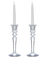 The Mille Nuit Collection, French for a thousand lights, is one of Baccarat's most popular and exquisite patterns. This set of 2 candleholders not only hold a dancing flames but sparkle divinely all on their own. A true treasure that will be celebrated for years to come. The Mille Nuit Collection, French for a thousand lights, is one of Baccarat's most popular and exquisite patterns. This set of 2 candleholders not only hold a dancing flames but sparkle divinely all on their own. A true treasure that will be celebrated for years to come.