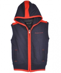 Sean John Rib Stripe Sleeveless Hoodie (Sizes 4 - 7) - navy, 7 Sean John Rib Stripe Sleeveless Hoodie (Sizes 4 - 7) - navy, 7