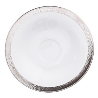 A thick band of sparkling platinum edges each high-quality Limoges porcelain piece in Michael Aram's Silversmith dinnerware collection. It's designed to pair perfectly with a range of settings, from casual to formal. A thick band of sparkling platinum edges each high-quality Limoges porcelain piece in Michael Aram's Silversmith dinnerware collection. It's designed to pair perfectly with a range of settings, from casual to formal.