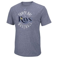 MLB Tampa Bay Rays The Big Time T-Shirt, Navy Heather, Medium