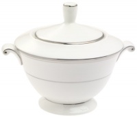Mikasa Gothic Platinum Bone China Covered Sugar Bowl Mikasa Gothic Platinum Bone China Covered Sugar Bowl
