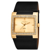 Vernier Women's VNR11103BK Crystal Stones around Rectangle Bezel Watch Vernier Women's VNR11103BK Crystal Stones around Rectangle Bezel Watch